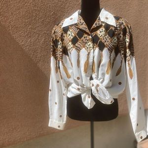 Satin tie blouse 90s pattern